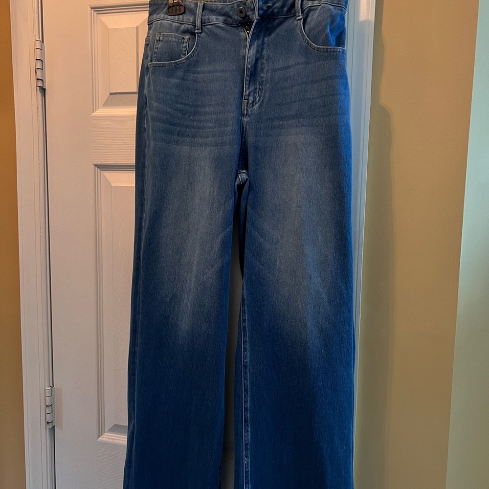 HALARA Women's Wide Leg Jeans in Medium Blue sz 12